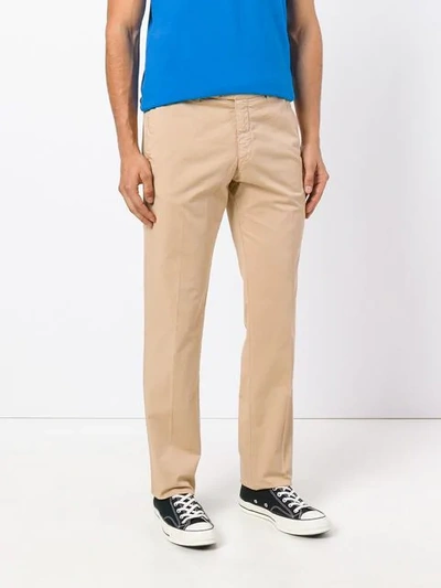 Shop Armani Jeans Straight Leg Chinos In Neutrals