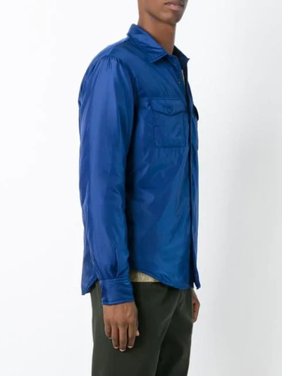 Shop Aspesi Pointed Collar Windbreaker In Blue