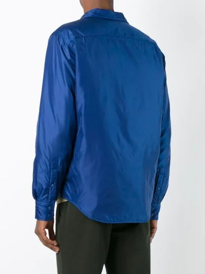 Shop Aspesi Pointed Collar Windbreaker In Blue