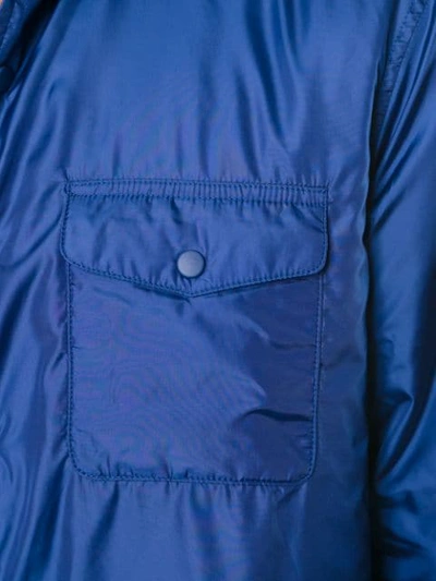 Shop Aspesi Pointed Collar Windbreaker In Blue