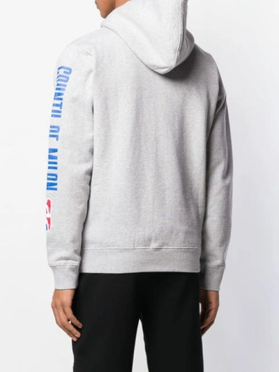 Shop Marcelo Burlon County Of Milan Zip Front Logo Hoodie In Grey