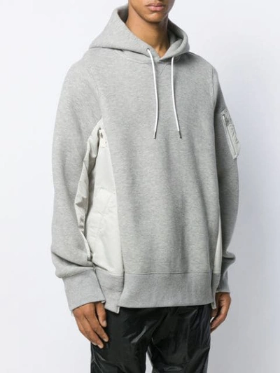 Shop Sacai Oversized Hoodie In Grey