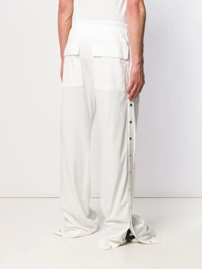 Shop Rick Owens Drkshdw Side Buttons Drop-crotch Trousers In 11 Milk