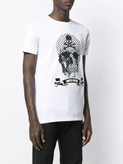 Shop Philipp Plein Detailed Skull Print T-shirt In White