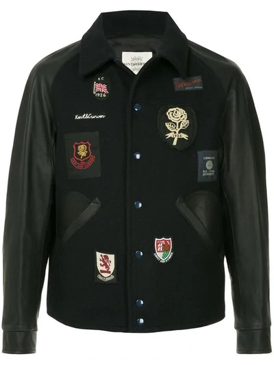 Shop Kent & Curwen Badged Bomber Jacket In Black