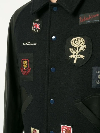 Shop Kent & Curwen Badged Bomber Jacket In Black