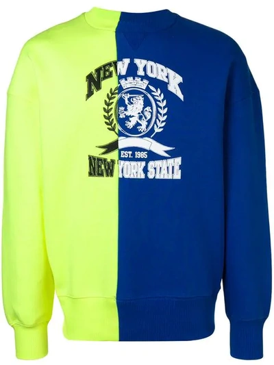 Shop Tommy Hilfiger Two-tone Sweatshirt In Blue