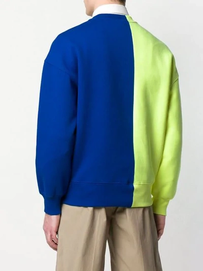 Shop Tommy Hilfiger Two-tone Sweatshirt In Blue