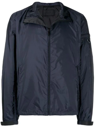 Shop Prada Zipped Lightweight Jacket In Blue