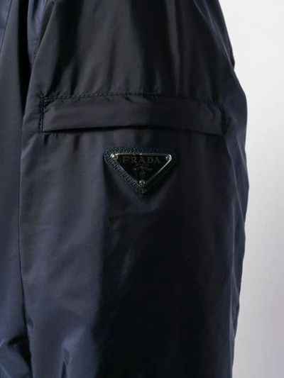 Shop Prada Zipped Lightweight Jacket In Blue