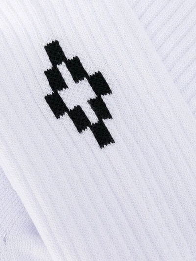 Shop Marcelo Burlon County Of Milan Graphic Detail Crew Socks In White