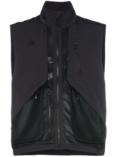 Shop Nike Nrg Agc Zipped Mesh Vest In Black