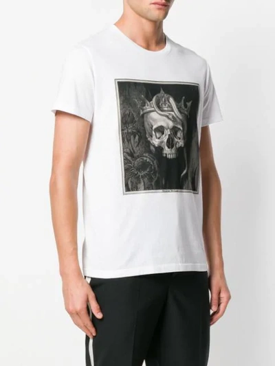 Shop Alexander Mcqueen Crowned Skull T-shirt - White