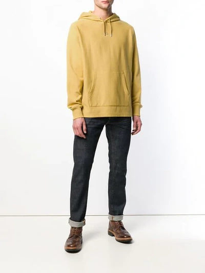 Shop Belstaff Logo Embroidered Hoodie In Yellow