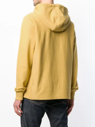 Shop Belstaff Logo Embroidered Hoodie In Yellow
