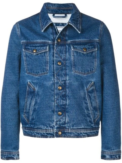 Shop Ami Alexandre Mattiussi Lined Denim Jacket In Blue