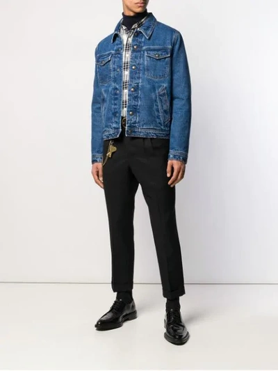 Shop Ami Alexandre Mattiussi Lined Denim Jacket In Blue