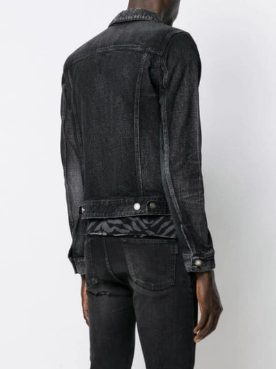 Shop Saint Laurent Fitted Denim Jacket In Black