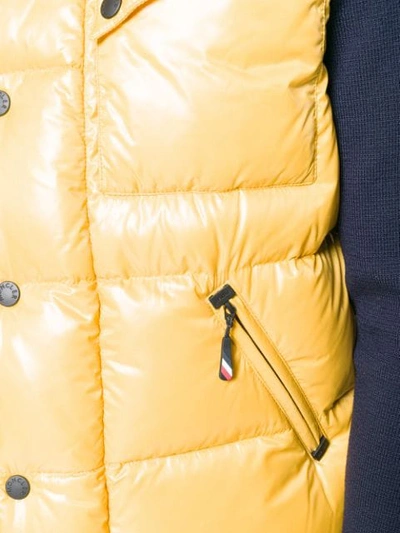 Shop Moncler Padded Gilet In 135 Yellow