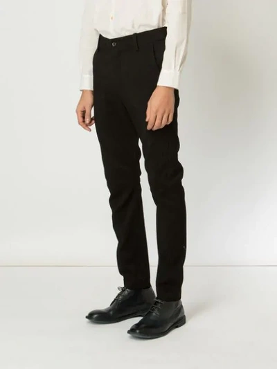 Uma Wang Felix Striped Trousers In Black