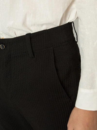 Uma Wang Felix Striped Trousers In Black