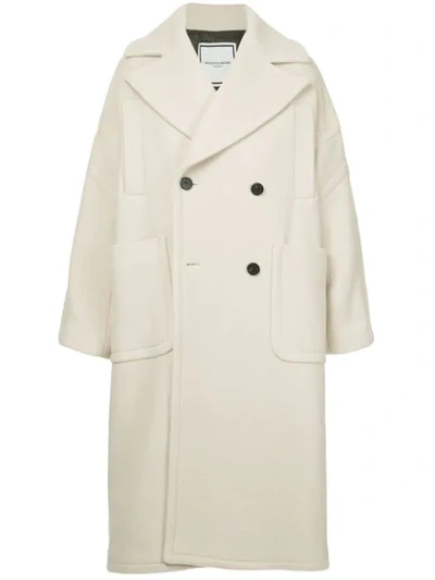 Shop Wooyoungmi Classic Oversized Lapelled Coat - White