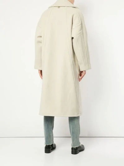 Shop Wooyoungmi Classic Oversized Lapelled Coat - White