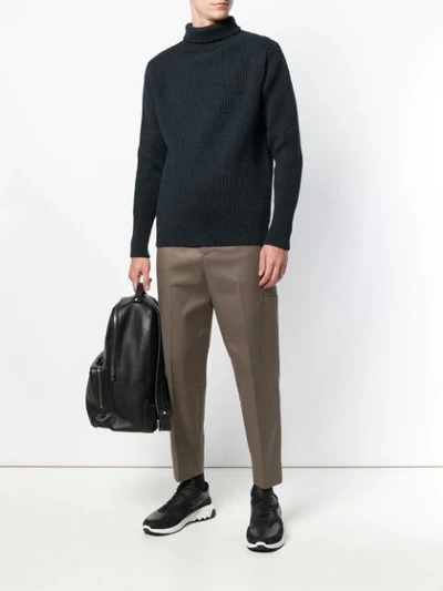 Shop Neil Barrett Cropped Tailored Trousers In Brown