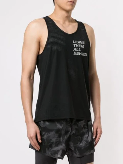 Shop Satisfy Leave Them All Behind Print Vest In Black