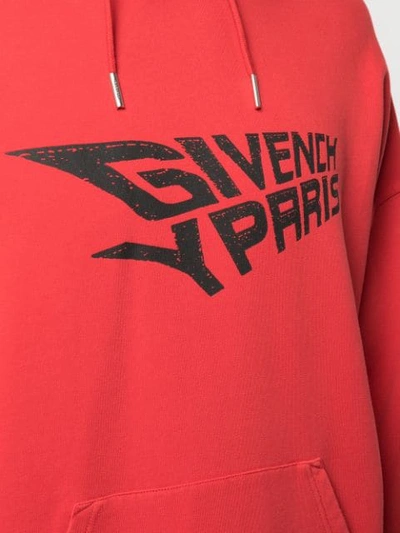 GIVENCHY GRAPHIC PRINT HOODED SWEATSHIRT - 红色