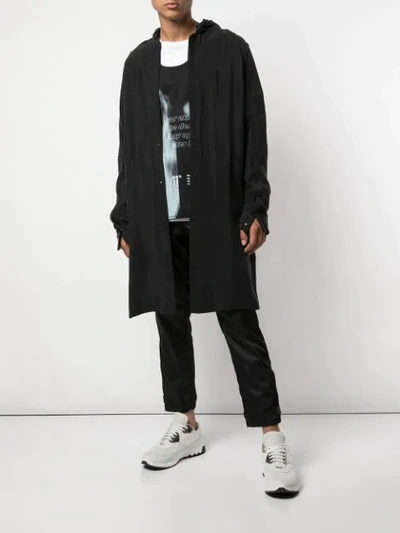 Shop 11 By Boris Bidjan Saberi Printed Hooded Shirt - Black