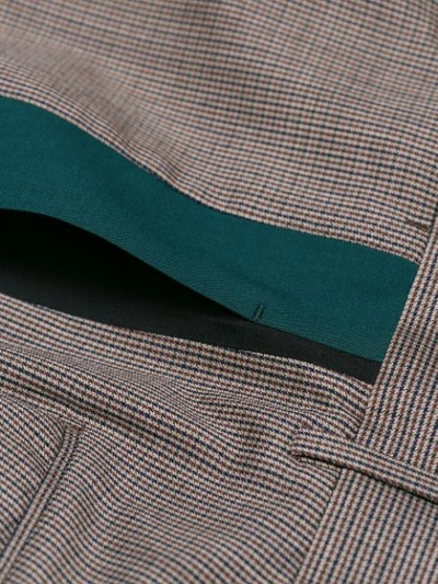 Shop Prada Checked Trousers - Green
