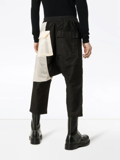 Shop Rick Owens Drkshdw Cropped Panelled Cotton Track Pants In Black