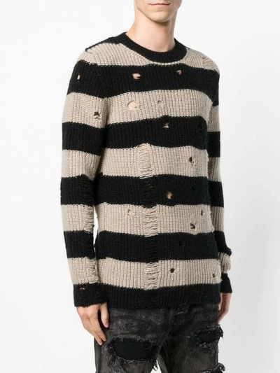 Shop Overcome Striped Knit Jumper In Blue