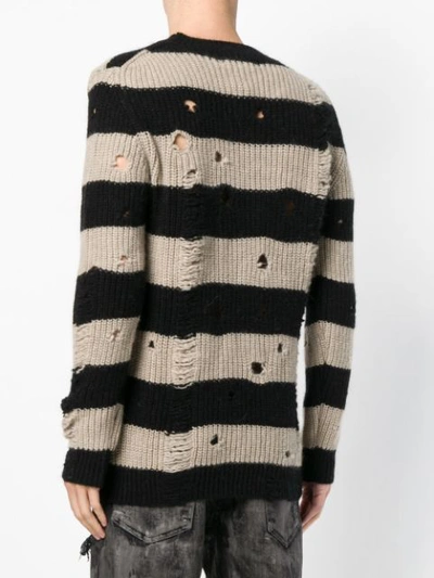 Shop Overcome Striped Knit Jumper In Blue