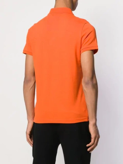Shop Moncler Logo Polo Top In Orange