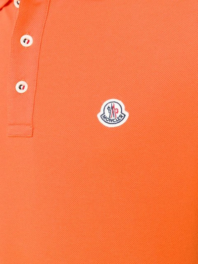 Shop Moncler Logo Polo Top In Orange