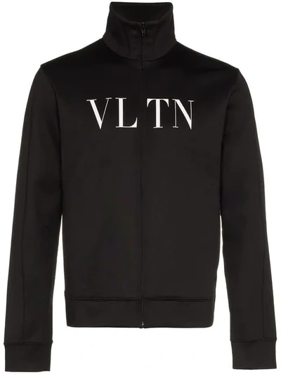 Shop Valentino Vltn Logo Track Jacket In Black