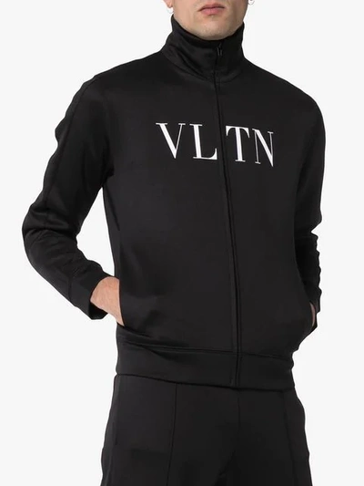 Shop Valentino Vltn Logo Track Jacket In Black