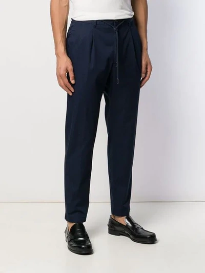 Shop Barba Classic Jersey Trousers In Blue