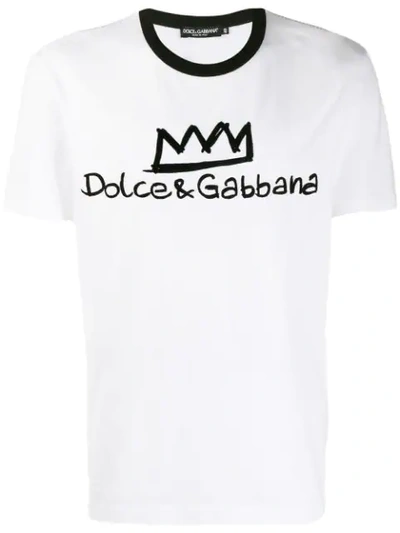 Shop Dolce & Gabbana Logo Print T-shirt In White