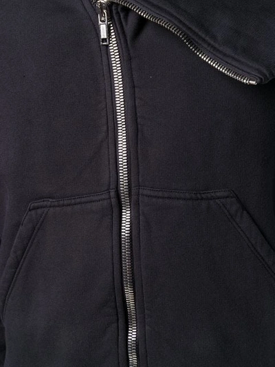 Shop Rick Owens Drkshdw Asymmetric Hooded Jacket In Blue