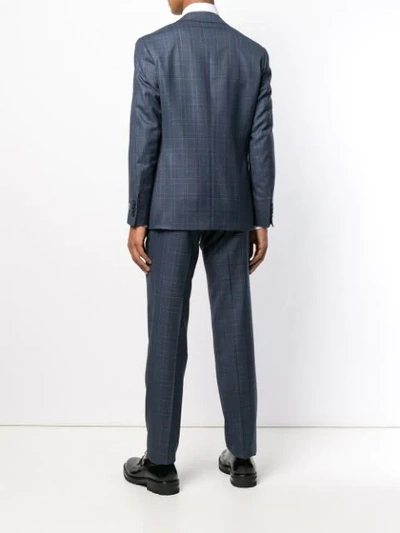 Shop Canali Checked Two In Blue