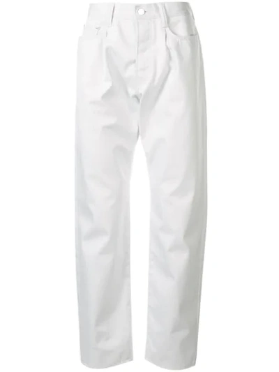 Shop Fumito Ganryu Straight-leg Trousers In White