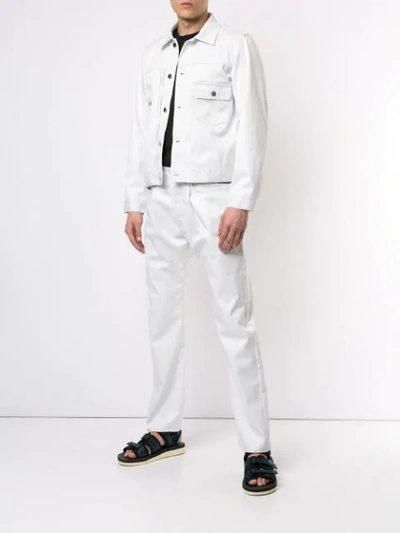 Shop Fumito Ganryu Straight-leg Trousers In White
