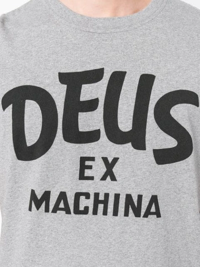 Shop Deus Ex Machina Logo Print T-shirt - Grey
