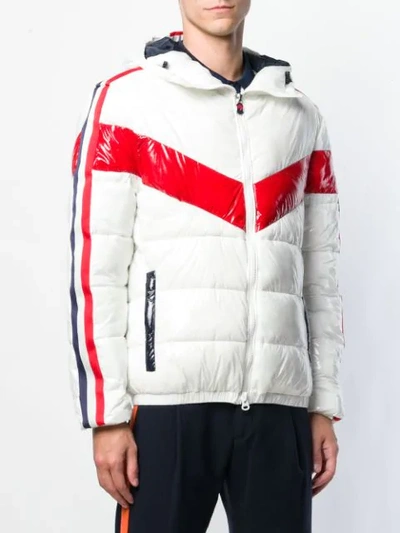 Shop Invicta Stripe Puffer Jacket - White