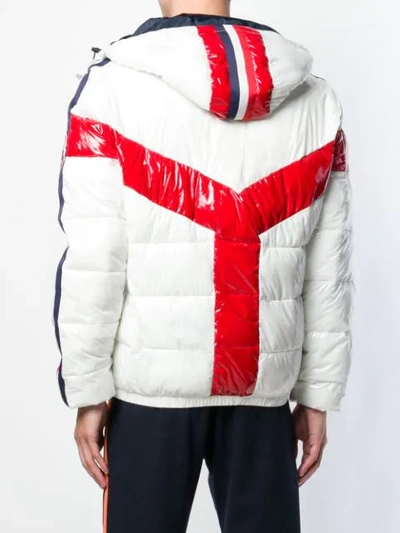 Shop Invicta Stripe Puffer Jacket - White