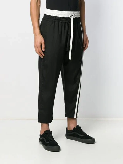 Shop Nahmias Silk Cropped Track Pants In Black