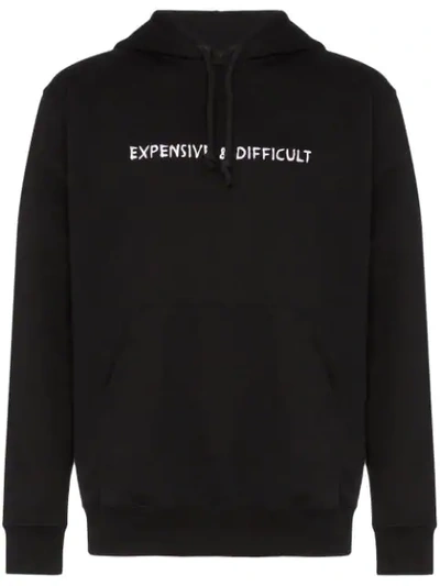 Shop Nasaseasons Expensive & Difficult Drawstring Hoodie In Black